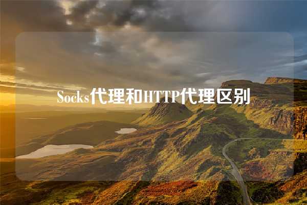 Socks代理和HTTP代理区别